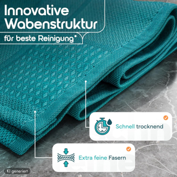 Preview: Microfaser Geschirrtücher petrol 5 Stück Set